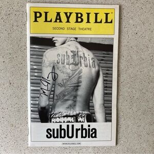 Manu Narayan (Only) Signed Playbill Suburbia Jessica Capshaw Kieran Culkin 2006